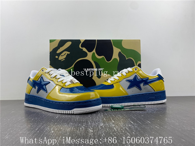 A Bathing Ape Bape Sta Low Blue Yellow Grey