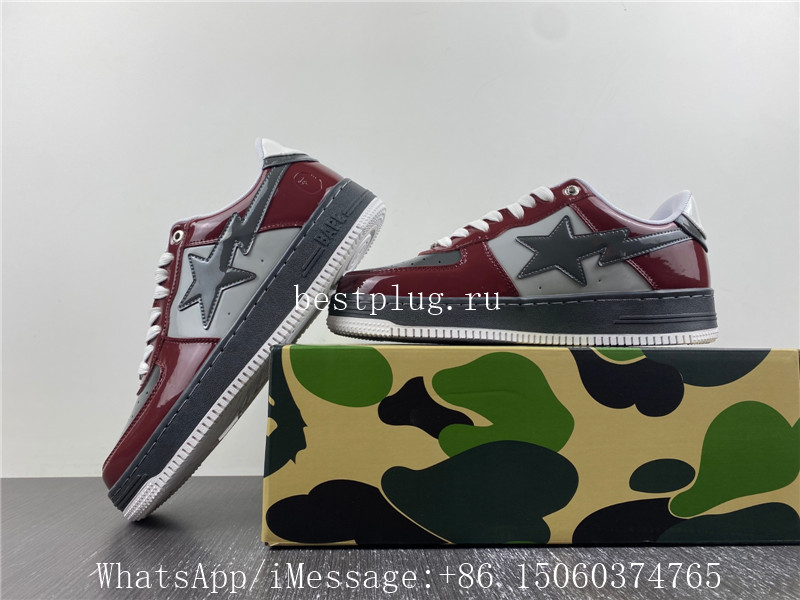 A Bathing Ape Bape Sta Low Grey Wine Red