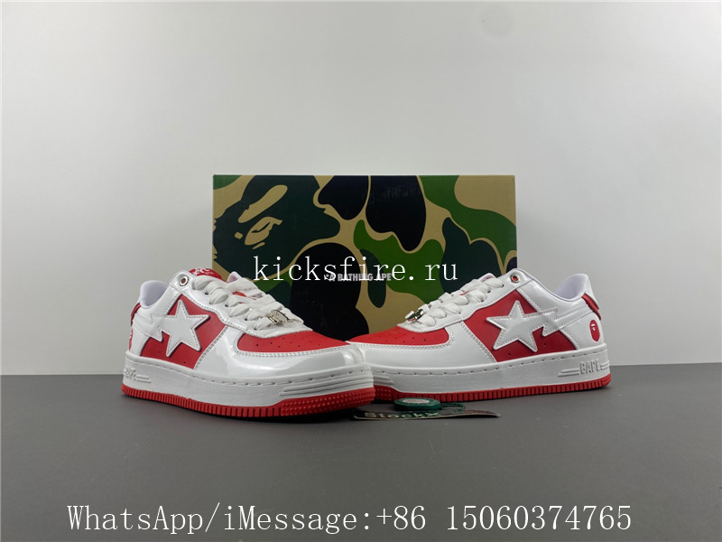 A Bathing Ape Bape Sta Low White Red