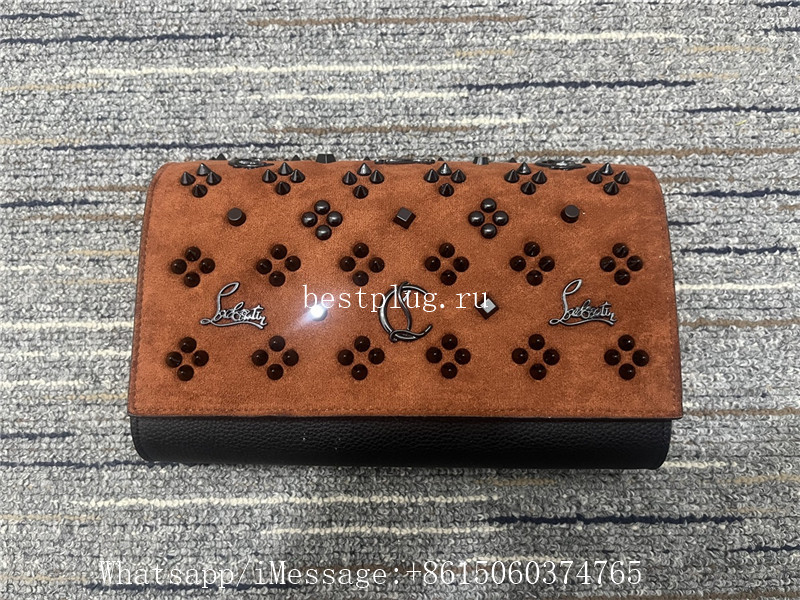 Christian Louboutin Clutch Bag Brown Black