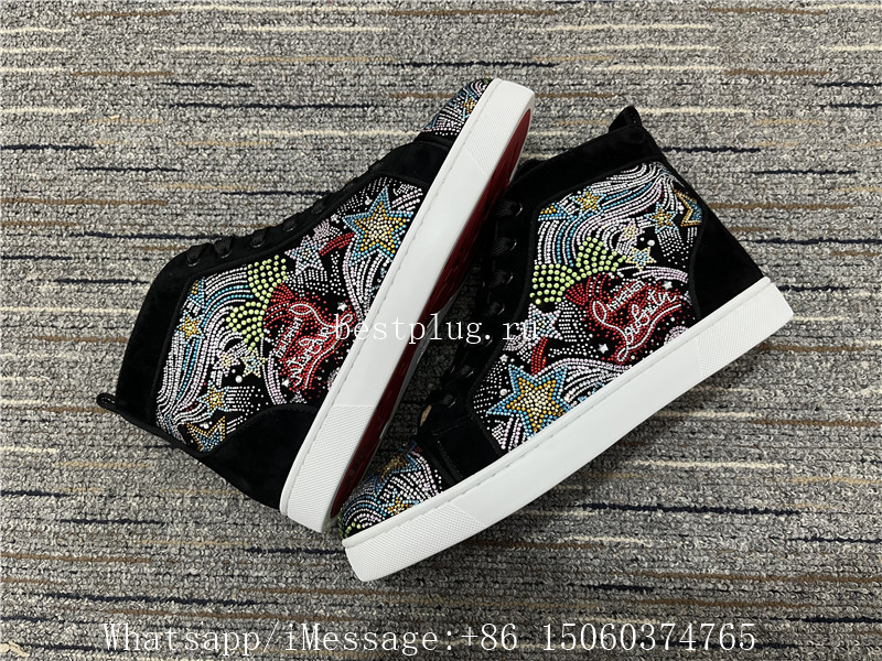 Christian Louboutin Rhinestone High Top Sneaker