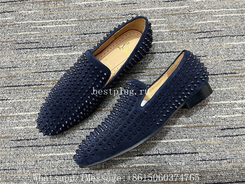 Christian Louboutin Spikes Loafer Dark Blue