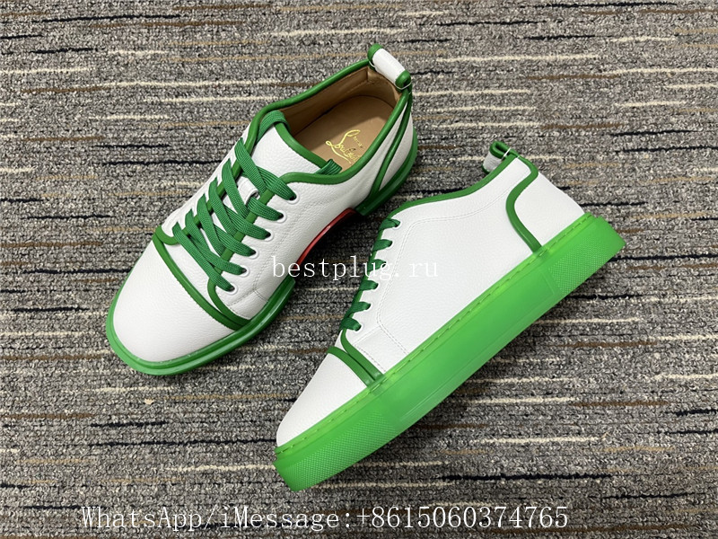 Christian Louboutin Low Top Sneaker White Green