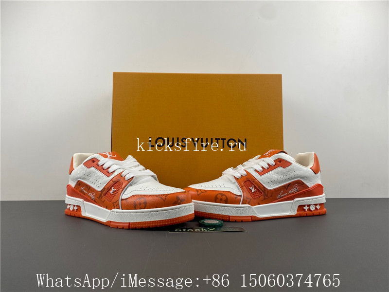 Louis Vuitton Trainer Sneaker Orange White