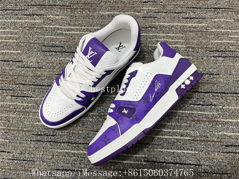 Louis Vuitton Trainer Sneaker White Purple