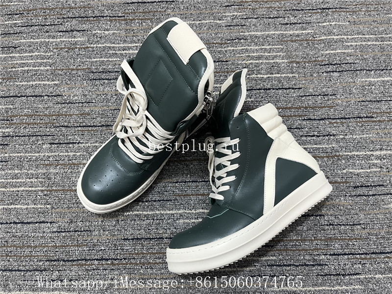 Rick Owens High Top Sneaker Green White