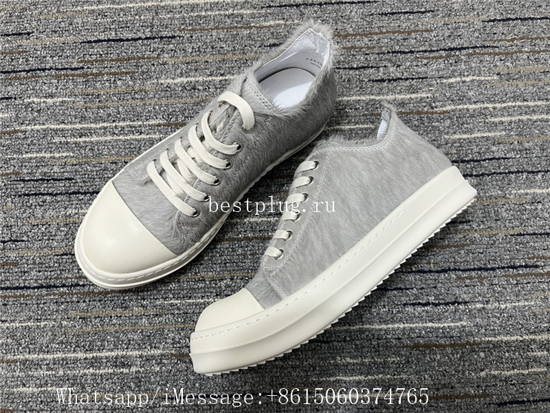 Rick Owens Sneaker Fur Grey White