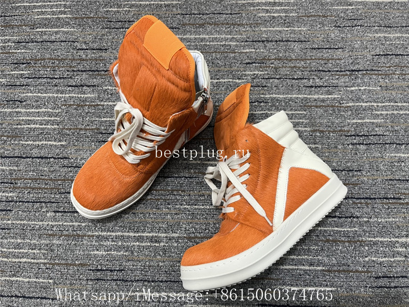 Rick Owens High Top Sneaker Fur Orange