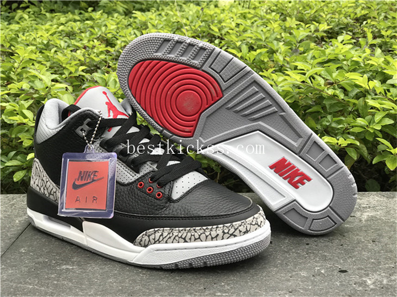 Air Jordan 3 Retro Black Cement With Nike Back