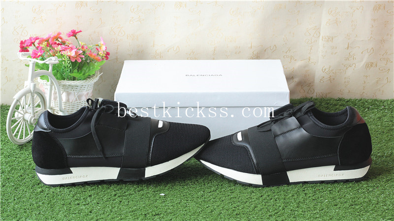 Balenciaga Race Runner Trainers Black White