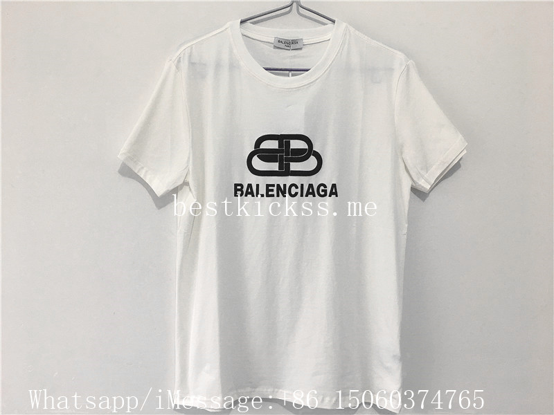 Balenciaga Buckle Logo White Tshirt