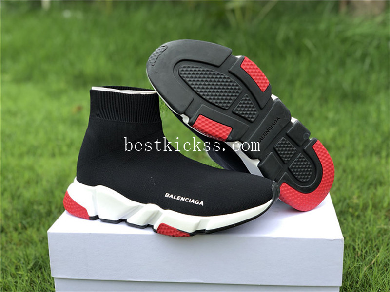 Balenciaga Speed Sock Race Runners Black White Red