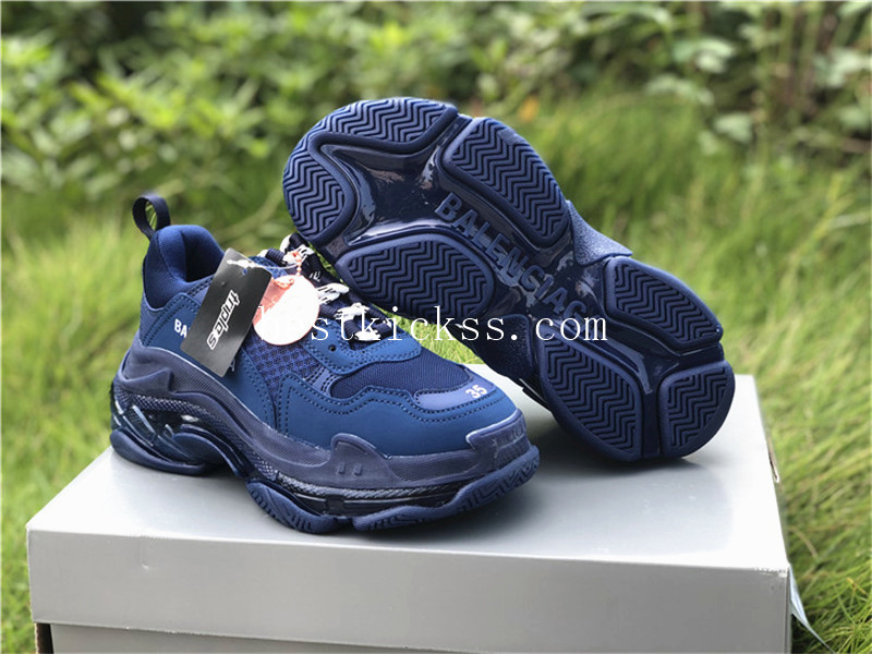 Balenciaga TripleS Clear Sole Sneakers Royal Blue