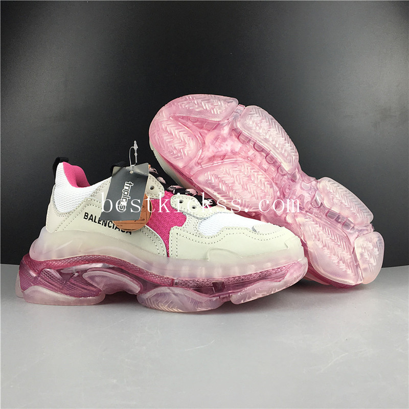 Balenciaga Triples Sneaker Clear Sole White Pink