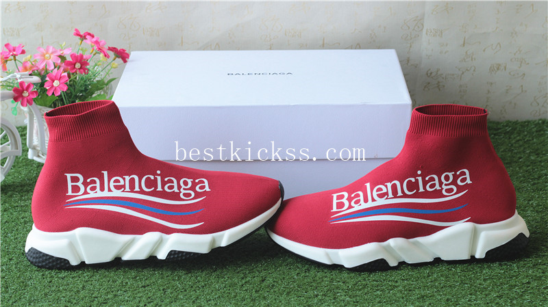 Balenciaga Coca Cola Speed Trainer Sock Red White Black