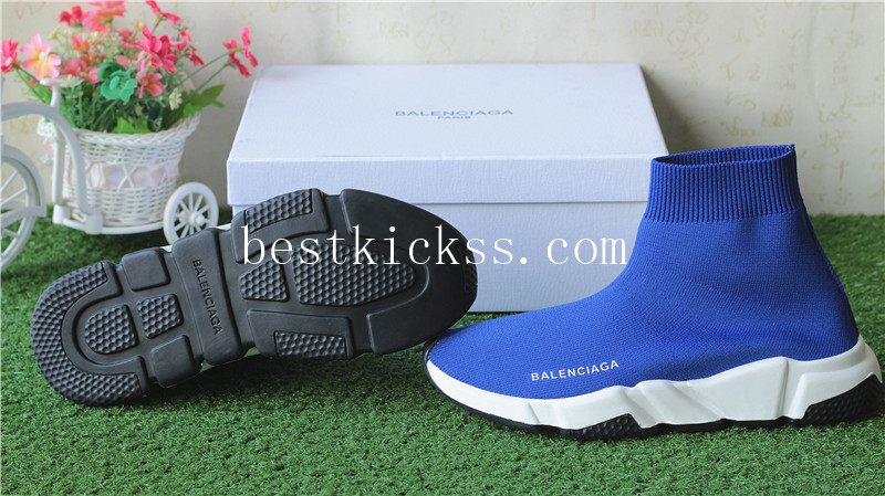 Balenciaga Speed Trainer Sock Shoes Blue