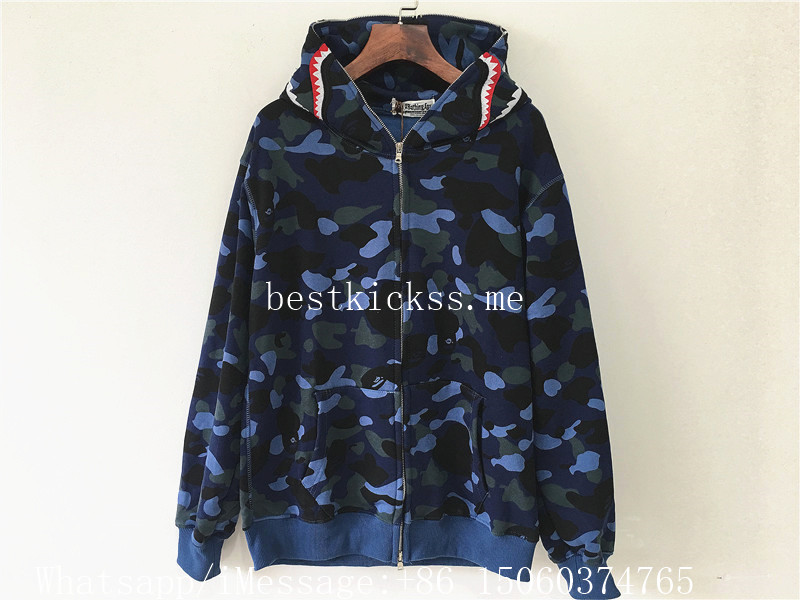 A Bathing Ape Bape Blue Camo Shark Jacket