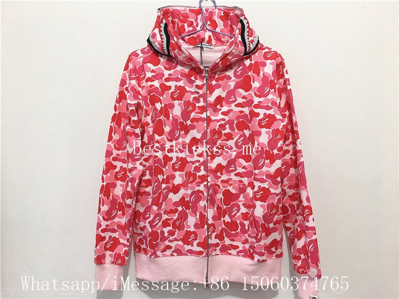 A Bathing Ape Clothing Bape ABC Shark Full Zip Hoodie Pink Camo