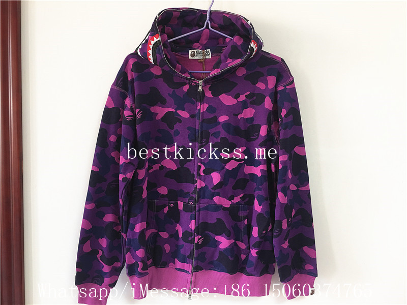 A Bathing Ape Bape Purple Camo Shark Hoodie