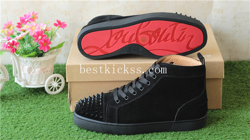 Christian Louboutin Sneaker High Black Suede Toe Spikes