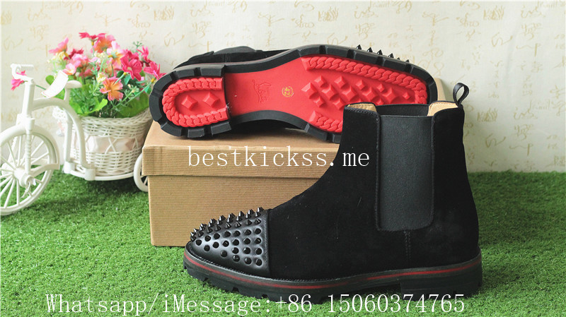 Christian Louboutin Spikes Black chelsea boot