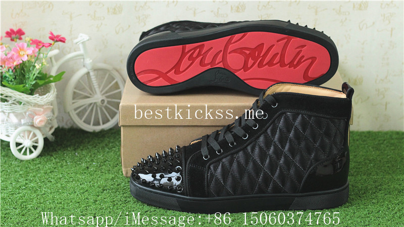 Christian Louboutin High Toe Spikes Black Sneaker Rhombic Shaped