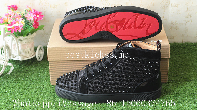 Christian Louboutin Flat Spikes Sneaker High Top Black