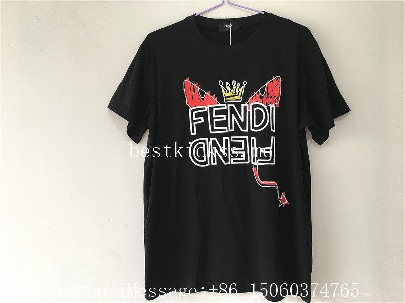 Fendi Black TShirt Crown Logo Monster Devil print