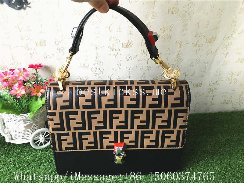 Fendi FF Logo Shoulder Bag Brown Black