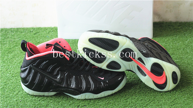 Nike Air Foamposite Pro Yeezy Glow In The Dark Black Solar Red