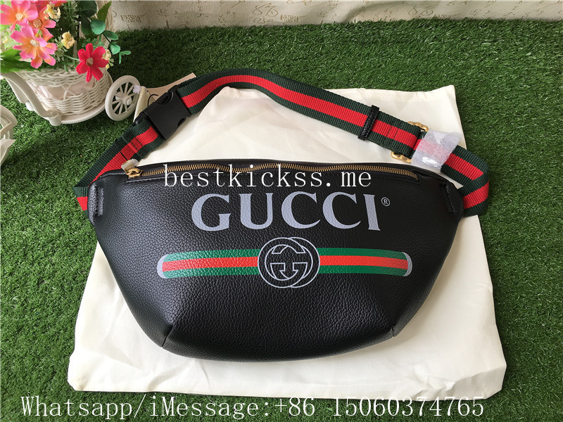 Gucci Logo Black Fannypack Waist Bag