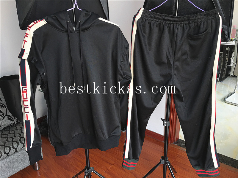 Gucci Black Hoodie Trousers Sport Suit