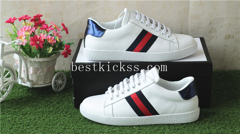 Gucci Ace Embroidered Sneaker Low Top White Blue