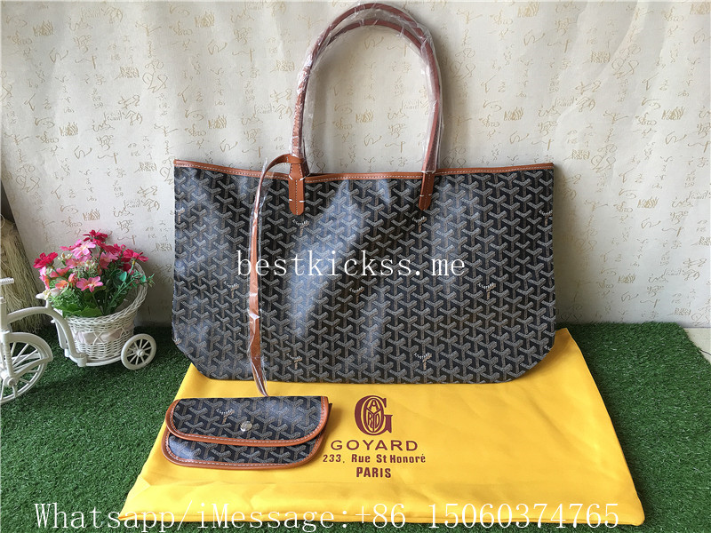 Goyard Monogram Chevron GM Bag Brown With Pouch