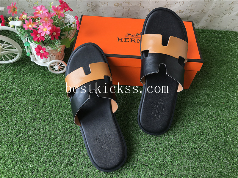 Hermes Slipper Brown Black