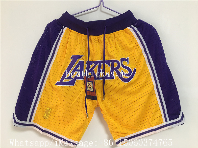 Just Don NBA Lakers Basketball Shorts Yellow