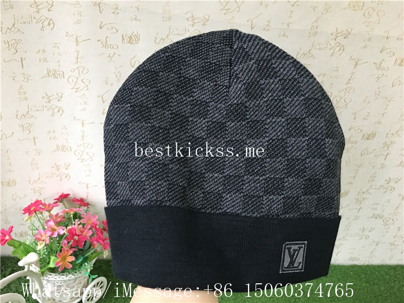 LV Louis Vuitton Black Grey Sweater Hat