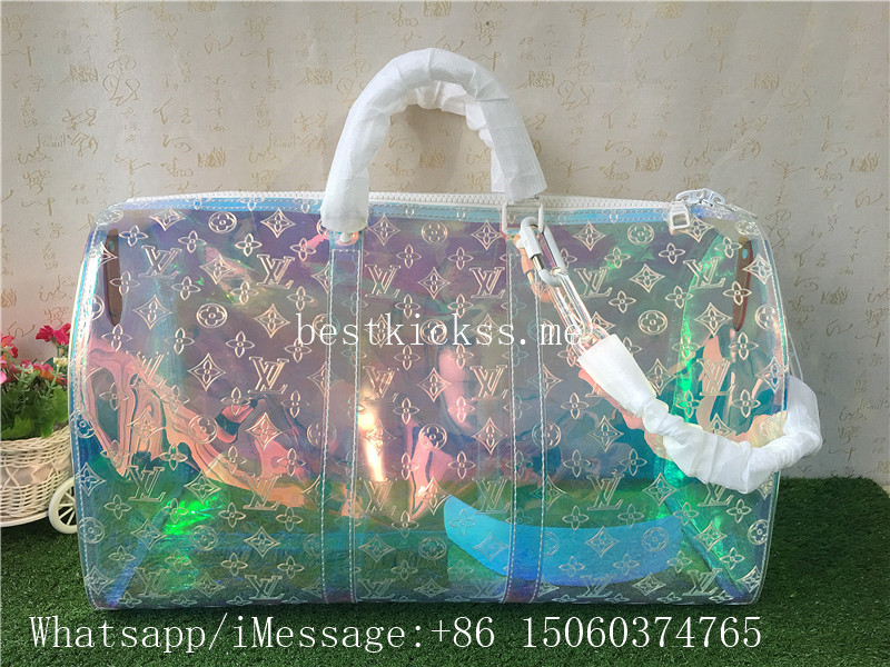 Louis Vuitton x Virgil Abloh Iridescent Prism Monogram Keepall Bandouliere Duffle Bag 50cm