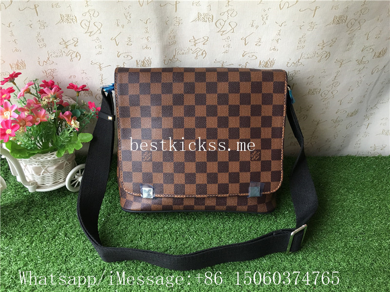 Louis Vuitton District PM Damier Graphite Leather Messenger Bag Brown