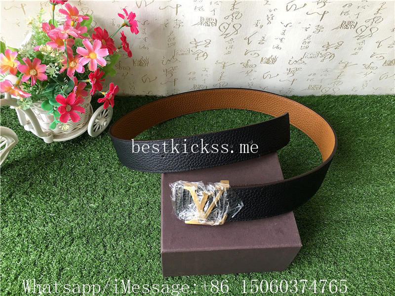 LV Louis Vuitton Reversible Belt Black Taurillon leather