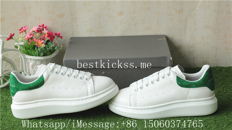 Alexander McQueen Sneaker White Leather Green Suede