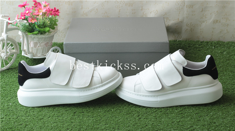 Alexander McQueen White Straps Sneakers Black Suede