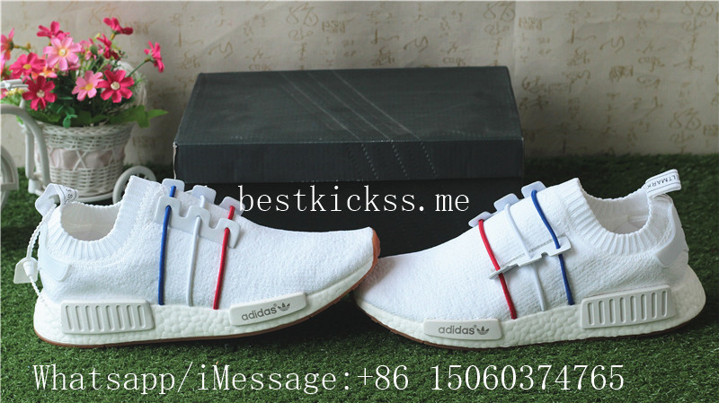 Adidas NMD R1 White Red Blue BZ0298 Real Boost