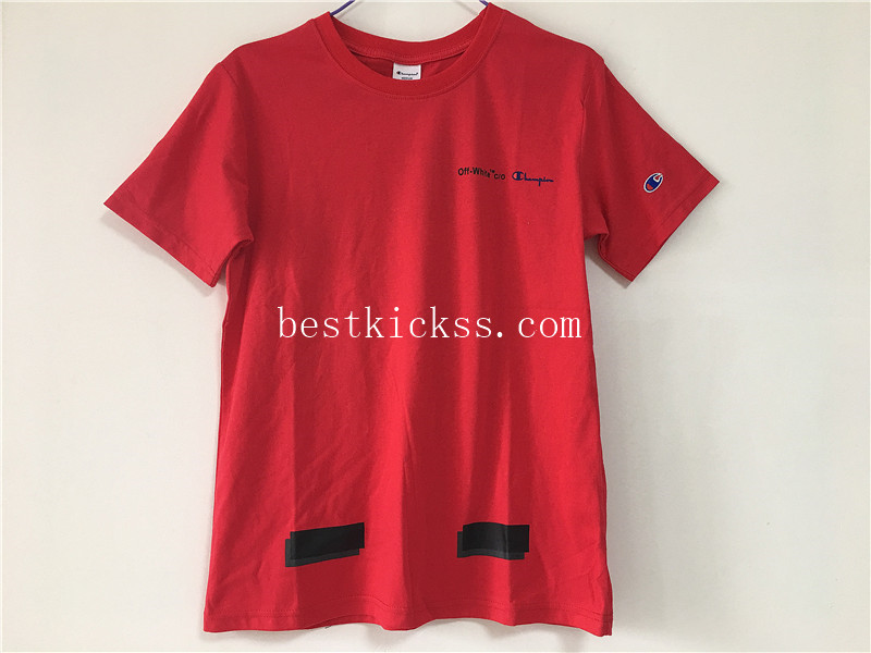 Off White Champion Red Tshirt