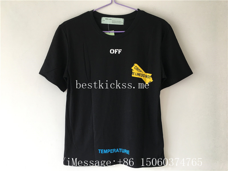 Off-White Firetape Slim T-shirt TEE Black Yellow