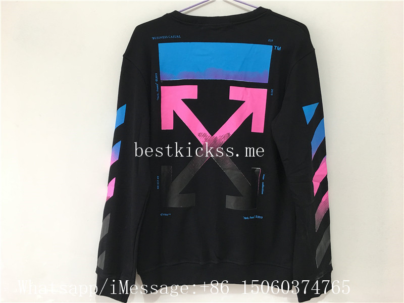 Off White Co VIRGIL ABLOH Shirt Long Sleeve Black Gradient Rainbow