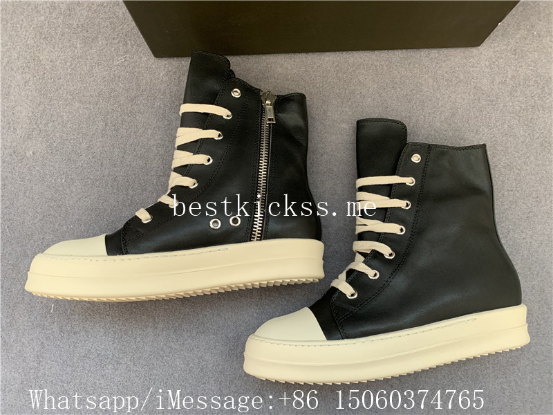 Rick Owens RO Sneakers High Leather Black White