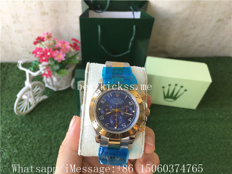 Rolex Daytona Blue Chronograph Steel and Yellow Gold Mens Watch