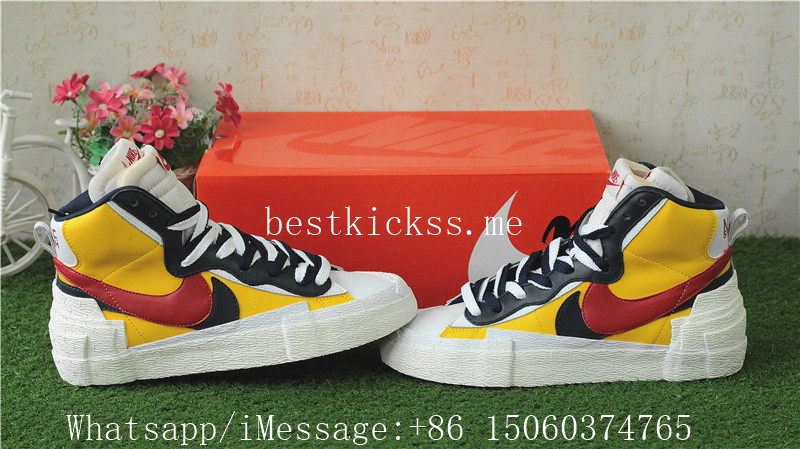 Sacai X Nike Blazer Mid White Yellow Red