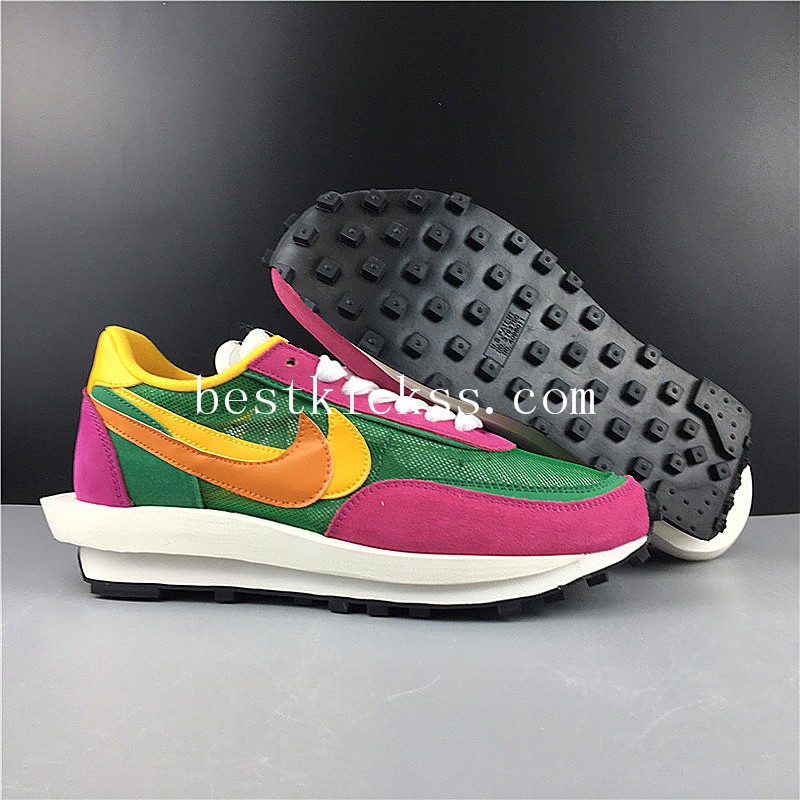 Sacai x Nike LVD Waffle Daybreak Green Yellow Purple Red